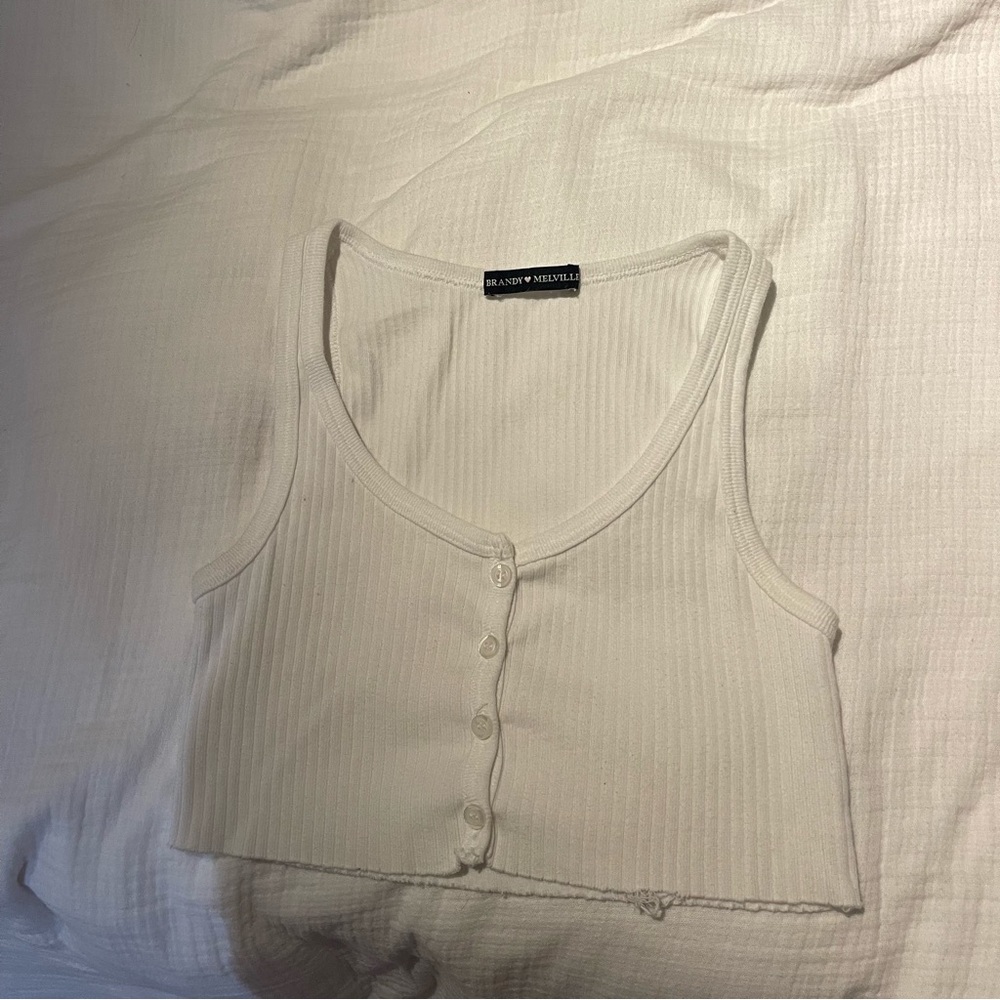 white cropped tank brandy melville